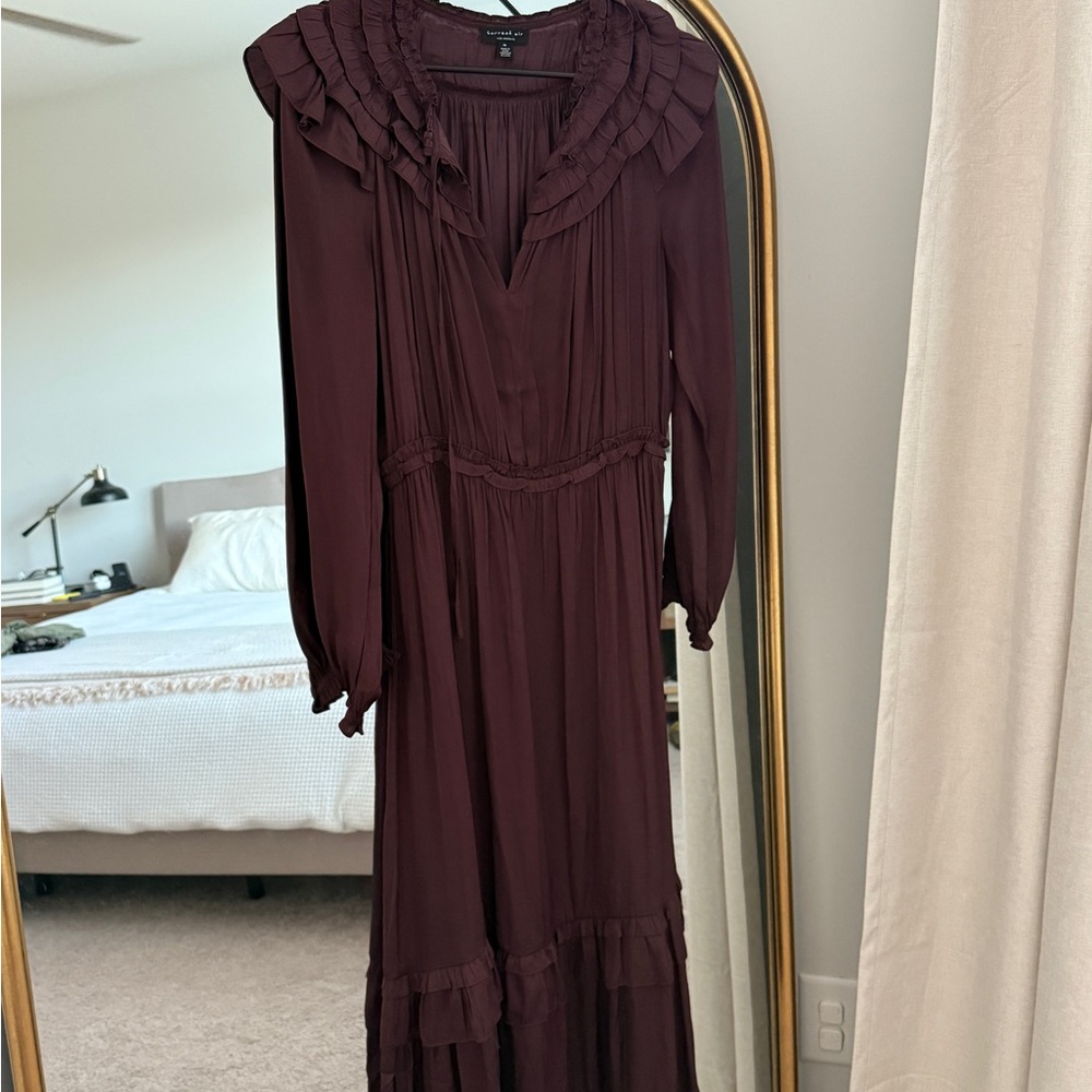 Current Air Deep Burgundy Long Sleeve Dress